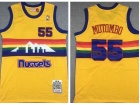 Denver Nuggets# 55 Dikembe Mutombo Yellow Rainbow Throwback Jersey