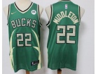 Nike Milwaukee Bucks #22 Khris Middleton Green 2021 Earned Jersey