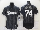 Nike Chicago White Sox #74 Eloy Jimenez Black Southside 2021 City Flexbase Jerseys