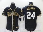 Nike Seattle Mariners #24 Ken Griffey Jr Black Golden Editon Jerseys