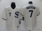 Nike Chicago White Sox #7 Tim Anderson Cream Field Of Dreams Cool Base Jersey