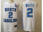 North Carolina #2 Coby White White Jersey