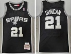 San Antonio Spurs #21 Tim Duncan Black Throwabck Jersey