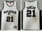 San Antonio Spurs #21 Tim Duncan White Throwabck Jersey