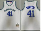 Dallas Mavericks #41 Dirk Nowitzki White Throwback Jersey