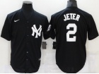 Nike New York Yankees #2 Derek Jeter Black Fashion Cool Base Jersey