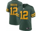 Green Bay Packers #12 Aaron Rodgers Green Throwback Limited Jersey