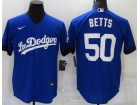 Nike Los Angeles Dodgers #50 Mookie Betts Blue City Cool Base Jersey