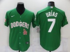 Nike Los Angeles Dodgers #7 Julio Urias Green Cool Base Jersey