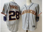 Nike San Francisco Giants #28 Buster Posey Grey Flexbase Jersey