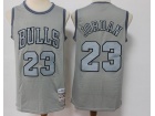 Chicago Bulls #23 Michael Jordan Grey Throwback Jersey