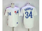 Montreal Expos #34 Bryce Harper White Jerseys