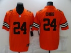 Cleveland Browns #24 Nick Chubb 2021 Orange Inverted Legend Limited Jersey