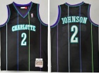 New Orleans Hornets #2 Larry Johnson Black Throwback Jersey