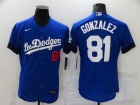 Nike Los Angeles Dodgers #81 Victor Gonzalez Blue City Flexbase Jersey