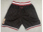 Chicago Bulls Black Pinstripes 10th Throwback Shorts