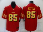 San Francisco 49ers #85 George Kittle Red with Golden Number Limited Jersey