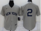 Nike New York Yankees #2 Grey Field Of Dreams Cool Base Jersey