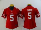 Woman San Francisco 49ers #5 Trey Lance Red Vapor Limited Jersey