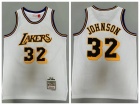 Los Angeles Lakers #32 Shaquille O'Neal White 1984-85 Throwback Jersey