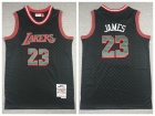 Los Angeles Lakers #23 Lebron James Neapolitan Black Hardwood Classics Jersey