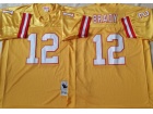 Tampa Bay Buccaneers #12 Tom Brady Yellow Throwback Jersey