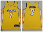 Nike Los Angeles Lakers #7 Carmelo Anthony Yellow City Jersey