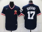 Nike Los Angeles Angels #17 Shohei Ohtani Navy Blue Pullover Jersey