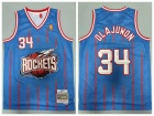 Houston Rockets #34 Hakeem Olajuwon Light Blue 1996-97 Hardwood Classics Reload 2.0 Jersey