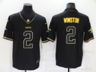 New Orleans Saints #2 Jameis Winston Black Golden Limited Jersey