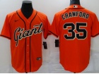 Nike San Francisco Giants #35 Brandon Crawford Orange Cool Base Jersey