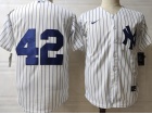 Nike New York Yankees #42 Mariano Rivera White No Name Cool Base Jersey