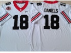 Georgia Bulldogs #18 JT Daniels White With 40th Pacth Jersey