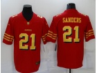 San Francisco 49ers #21 Deion Sanders Red with Golden Number Limited Jersey