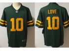 Green Bay Packers #10 Jordan Love Green Throwback Limited Jersey