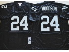 Oakland Raiders #24 Charles Woodson Black Throwback Football Jerseys