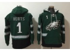 Philadelphia Eagles #1 Jalen Hurts Green Football Hoddies