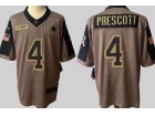 Dallas Cowboys #4 Dak Prescott 2021 Green Salute To Service Jersey