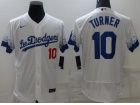 Los Angeles Dodgers #10 Justin Turner White City Flexbase Jersey