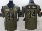 Chicago Bears #34 Walter Payton Green 2021 Salute To Service Jersey