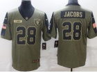 Las Vegas Raiders #28 Josh Jacobs Green 2021 Salute To Service Jersey