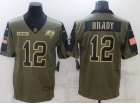 Tampa Bay Buccaneers #12 Tom Brady 2021 Green Salute To Service Jersey