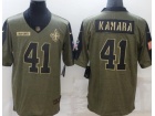 New Orleans Saints #41 Alvin Kamara 2021 Green Salute To Service Jersey