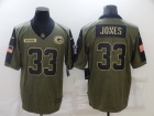 Green Bay Packers #33 Aaron Jones 2021 Green Salute To Service Jersey