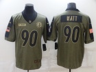 Pittsburgh Steelers #90 T.J. Watt 2021 Green Salute To Service Jersey