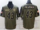 Pittsburgh Steelers #43 Troy Polamalu 2021 Green Salute To Service Jersey