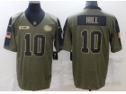 Kansas City Chiefs #10 Tyreek Hill 2021 Green Salute To Service Jersey