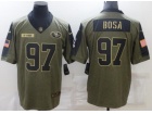 San Francisco 49ers #97 Nick Bosa 2021 Green Salute To Service Jersey