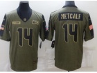 Seattle Seahawks #14 DK Metcalf 2021 Green Salute To Service Jersey