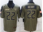 Tennessee Titans #22 Derrick Henry 2021 Green Salute To Service Jersey